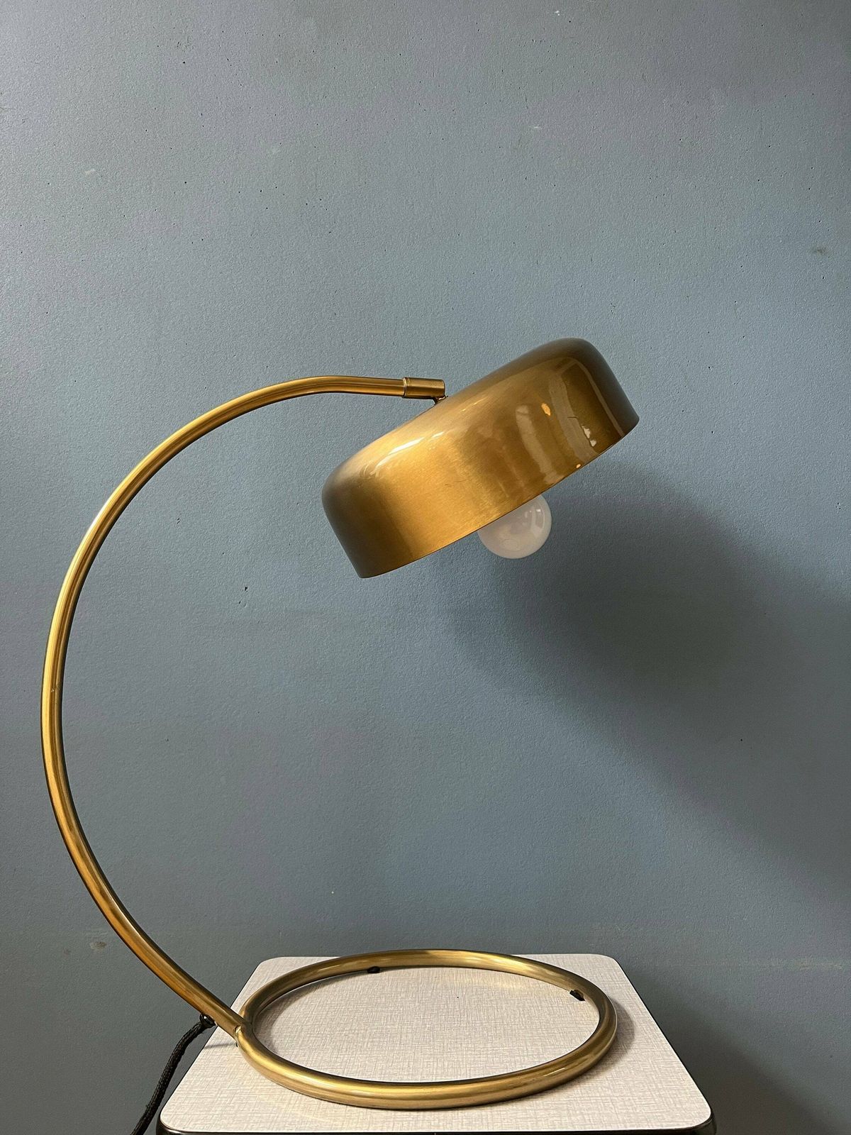 Mid Century Messing Bureaulamp, Jaren 1970 photo vinterior