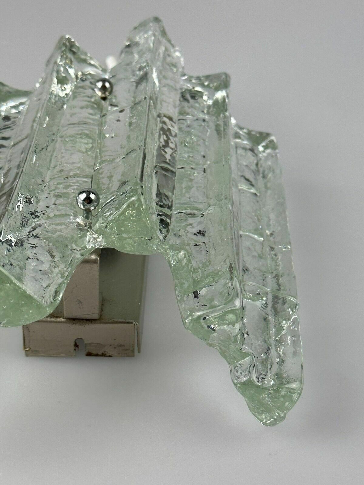 343.0 60s 70s Wall Lamp Wall Sconce Fischer Leuchten Germany Ice Glas Design photo