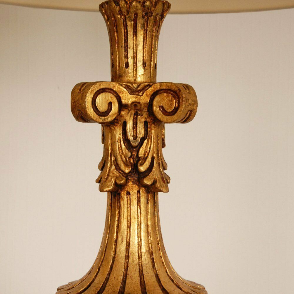 Neoclassical Italian Lamps In Carved Gold Giltwood, Set Of 2 photo buy