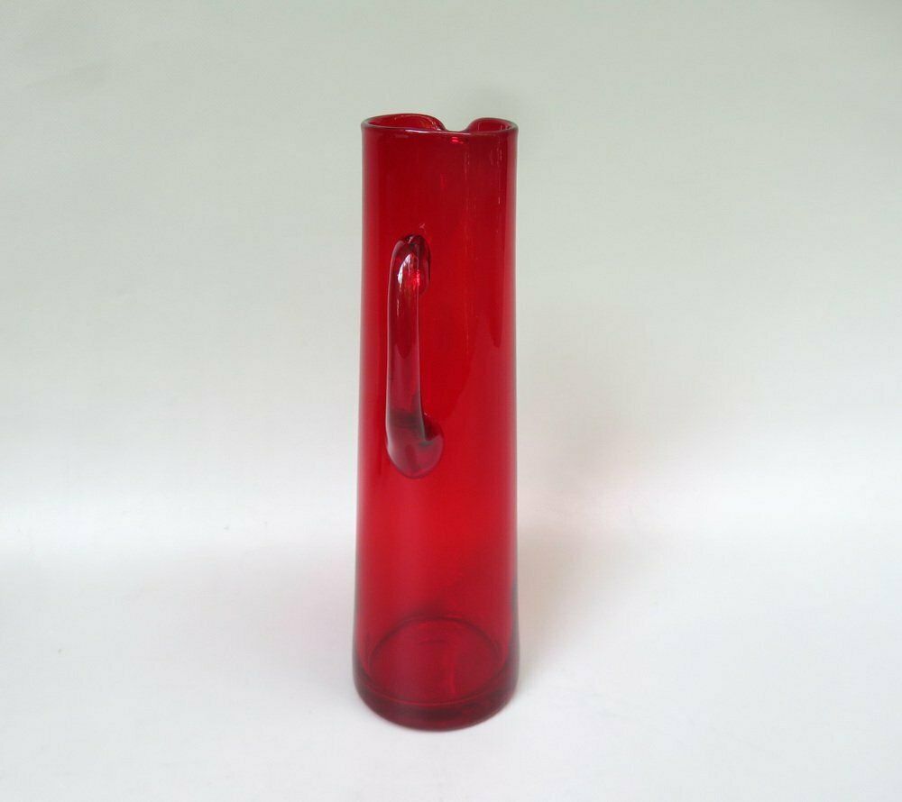 Water Jug With 7 Glasses In Red By Reijmyre Sweden, Designed  By Monica Bratt, Sweden, 1950s, Set Of 8 photo buy