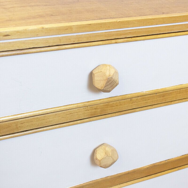 Vintage Chest Of Drawers In Beech And Walnut, Spain 1950 photo vintage