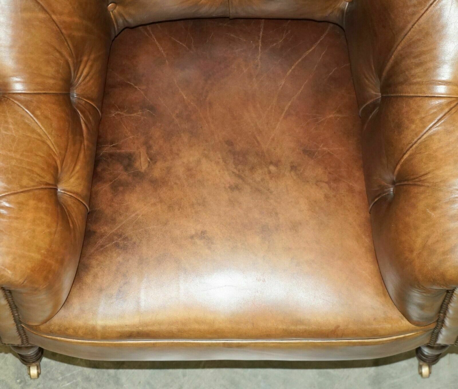 photo buy George Smith Somerville Brown Leather Chesterfield Armchair