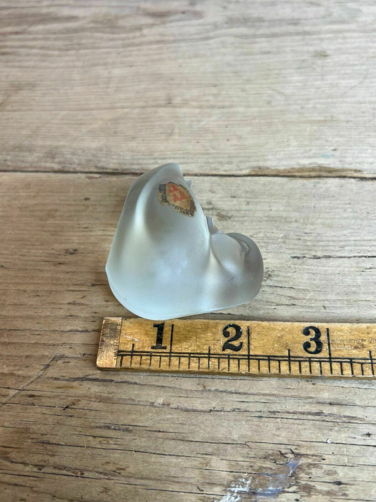 photo furniture Vintage 1920’s Leerdam Lucienne Bloch Frosted Glass Duck, With Original Sticker