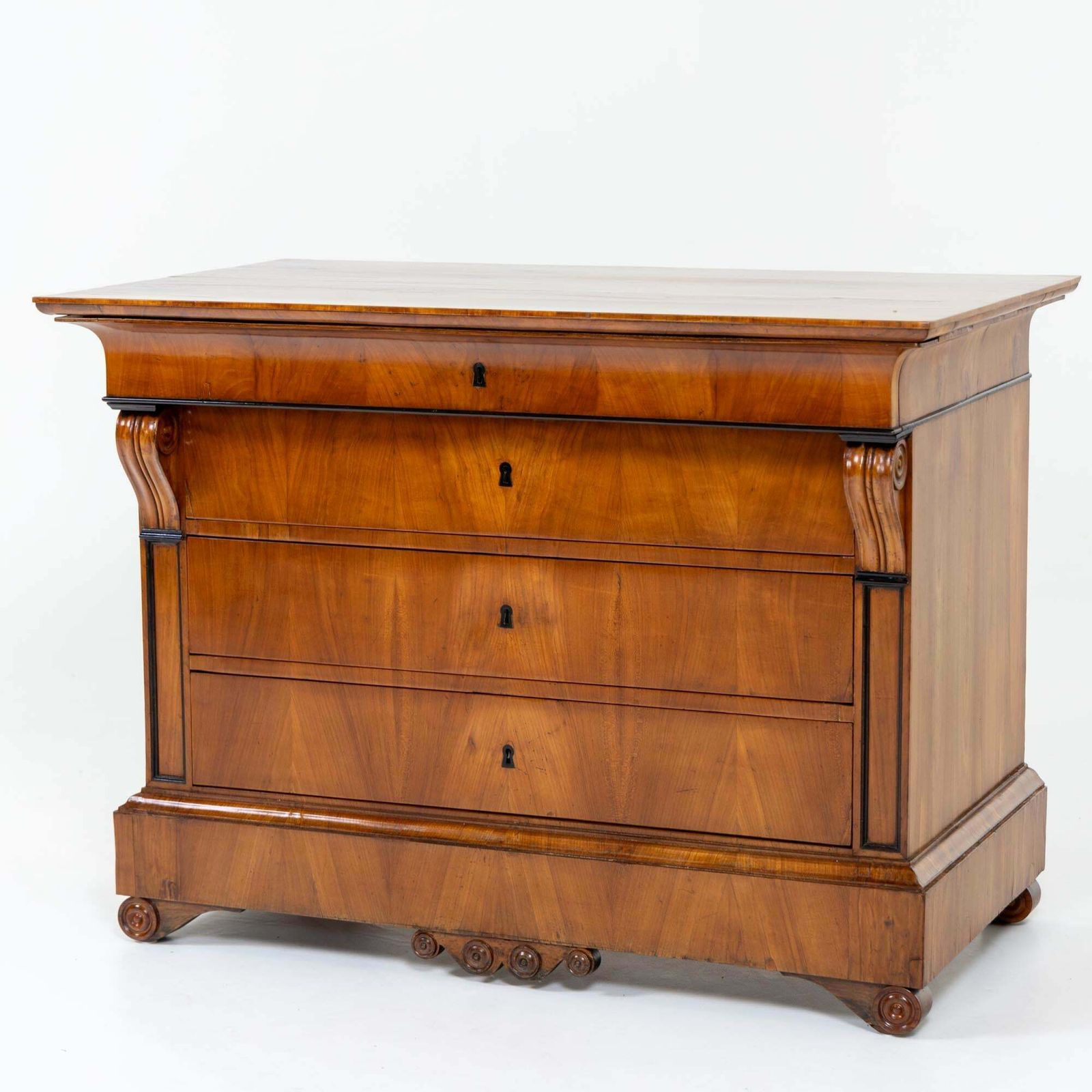 Biedermeier Chest Of Drawers With Cherry Veneer, Circa 1830 photo for sale