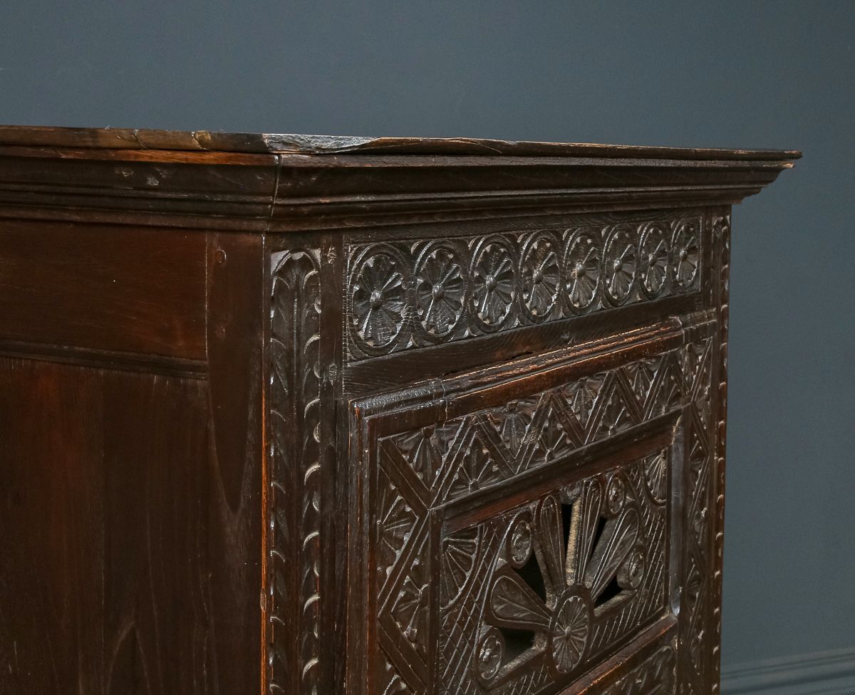 photo buy French 19th Century Chestnut Carved Kitchen Housekeepers Food Cupboard (Circa 1830)