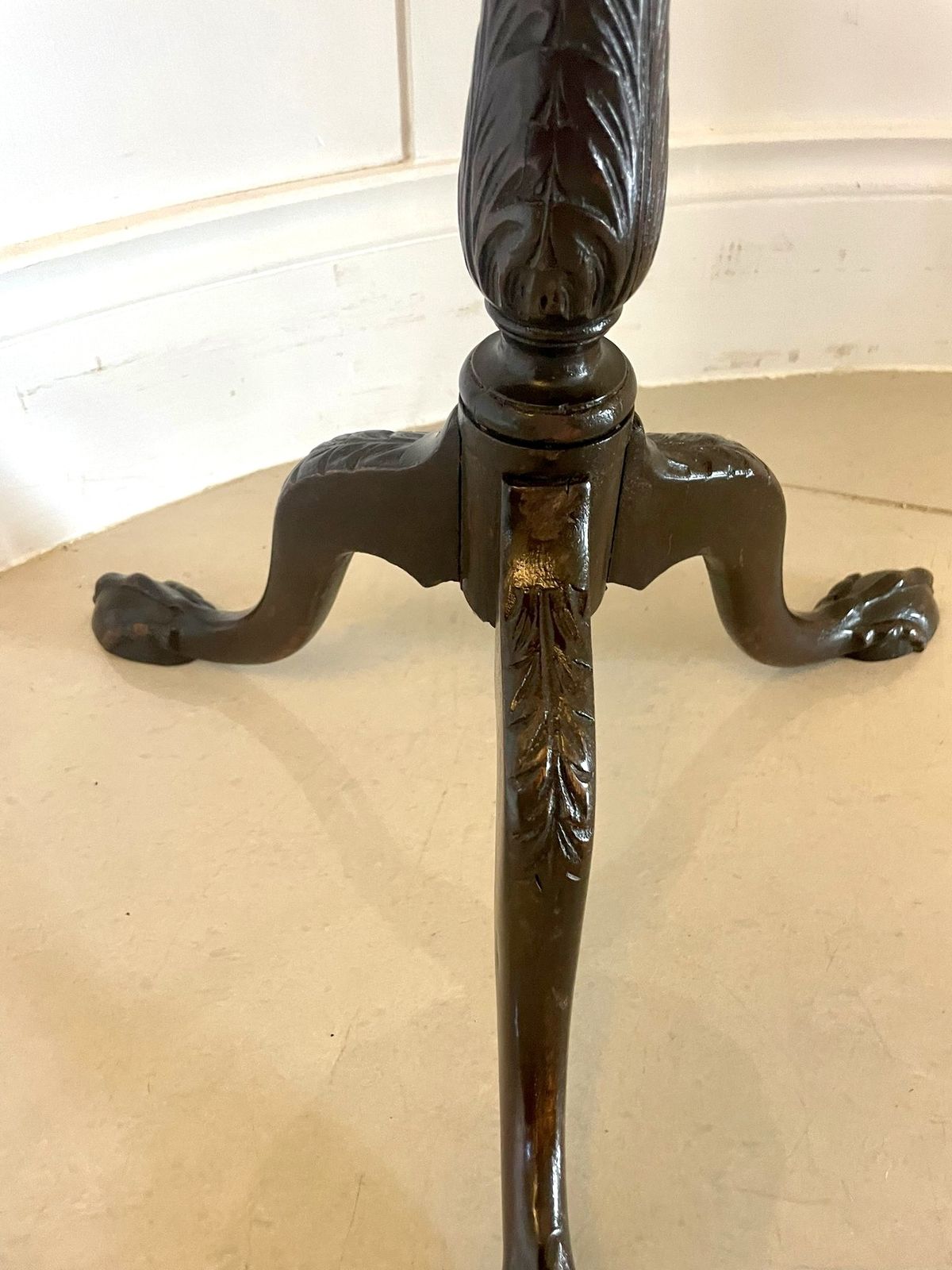 Furniture Antique 19th Century Quality Carved Mahogany Side Table photo