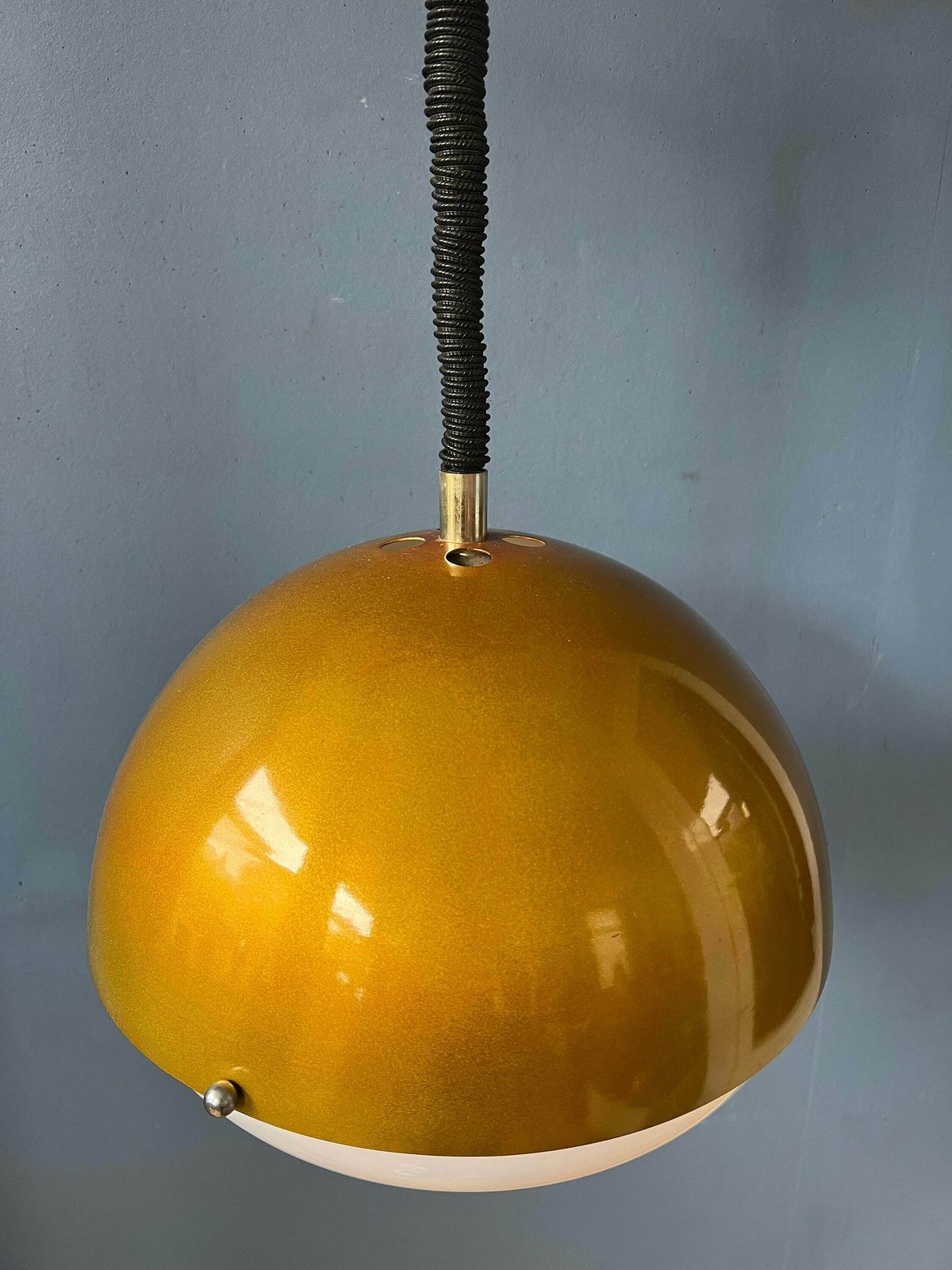 Gold Sparkle Mid Century Hanglamp   Space Age Hanglamp   Metallic Maanlamp photo buy