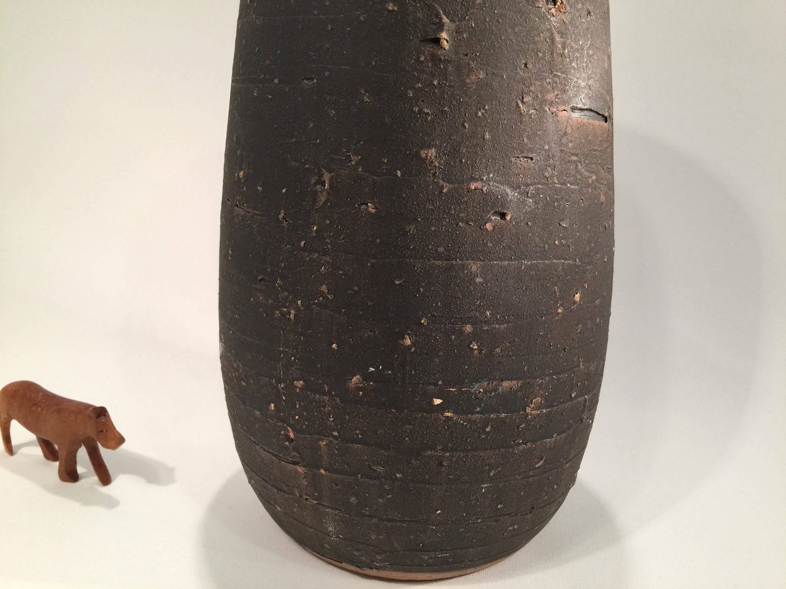 photo furniture Swedish Chamotte Vase From Tilgmans With Motif Of Vikings In A Dragon Boat, Sweden, Mic Century Modern