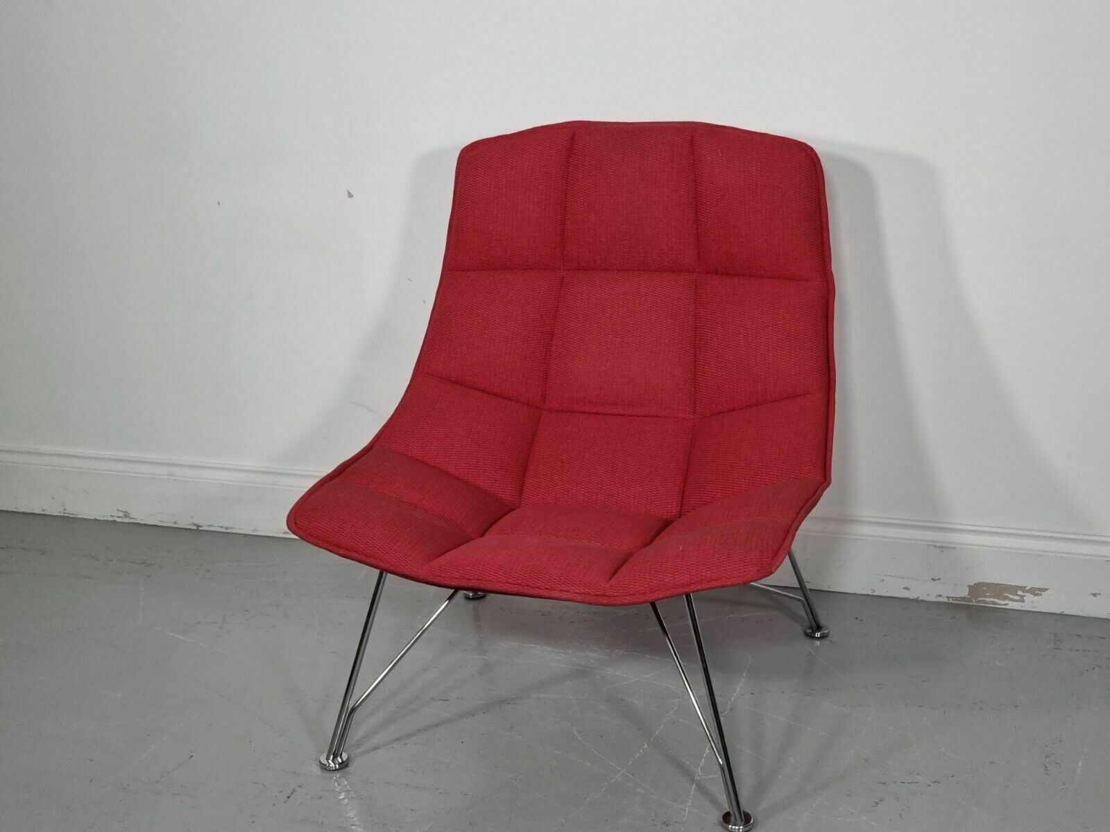 photo for sale Knoll Jehs And Laub Lounge Chair In Red Fabric (Pic 4