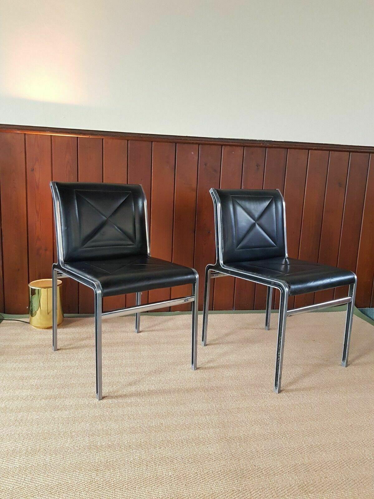 Andre Vandenbeuck Aluline Lounge Chair In Black Leather For Strassle 2 Available photo Furniture