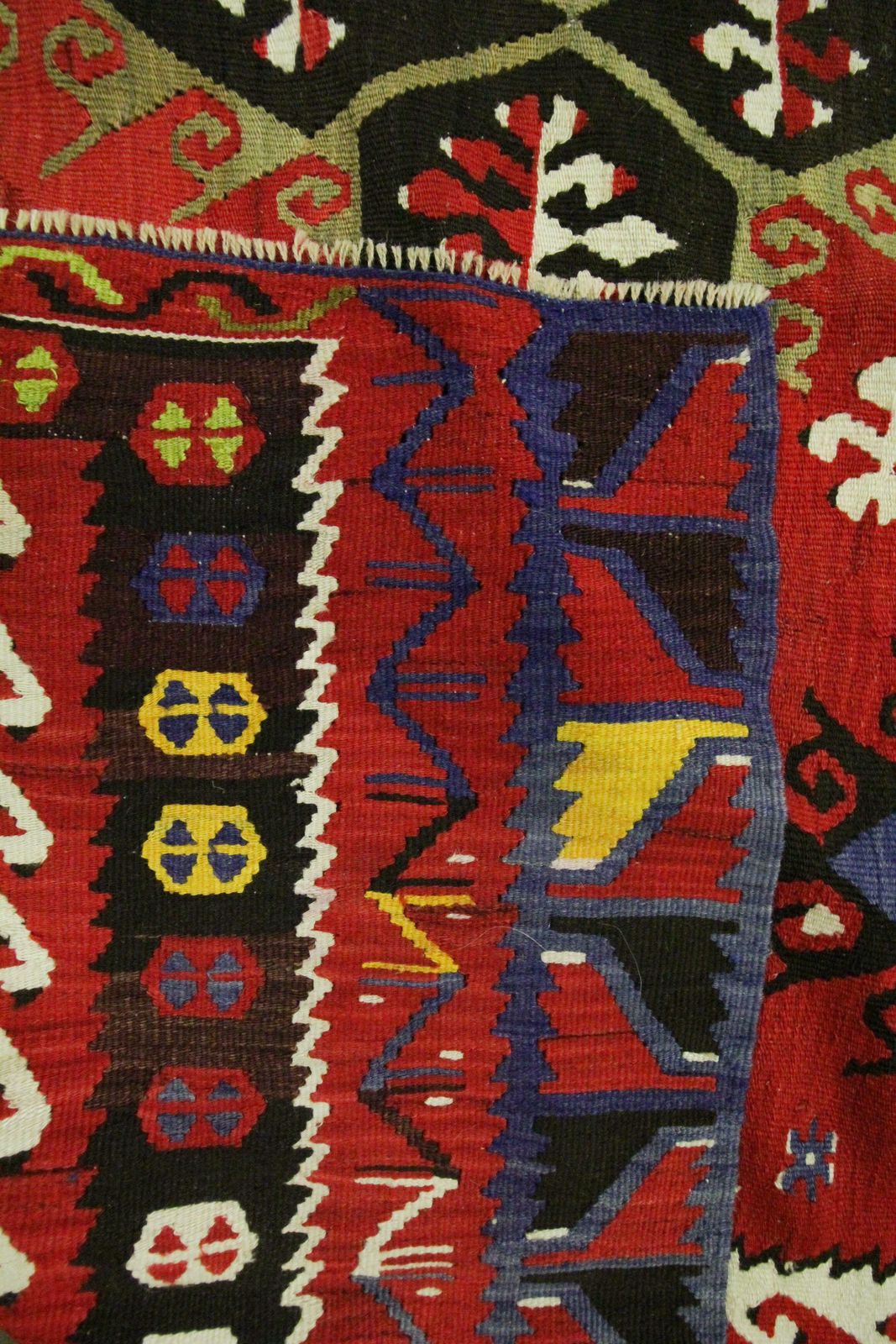 Hand Woven Carpet Turkish Kilim Rug Traditional Sarkisla Red Area Rug photo vintage