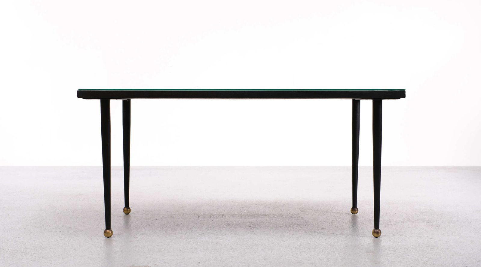 Italian Metal, Brass, And Print Coffee Table, 1950s photo for sale