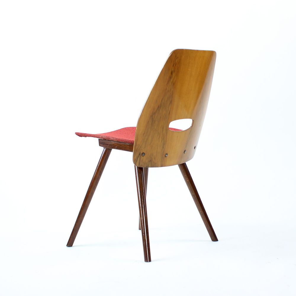 Frantisek Jirak Lollipop Dining Chairs In Walnut Veneer For Tatra, Circa 1960, Set Of 4 photo furniture