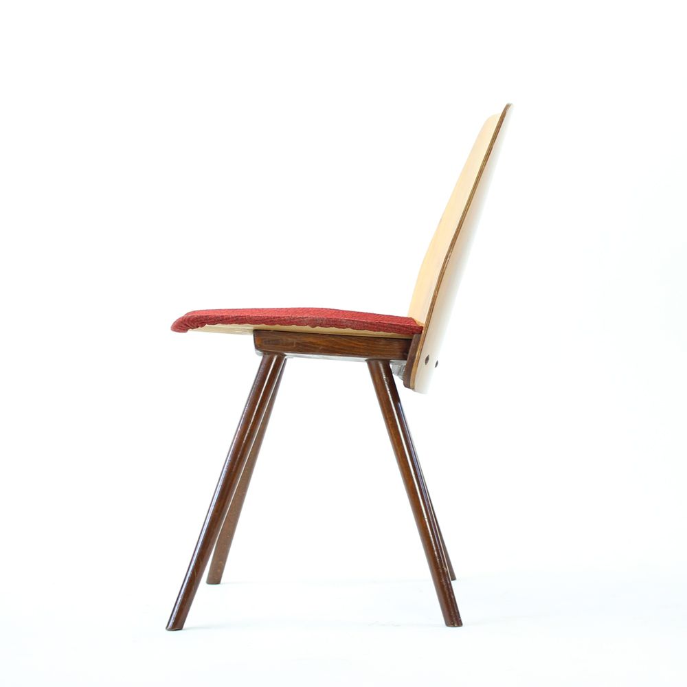 Frantisek Jirak Lollipop Dining Chairs In Walnut Veneer For Tatra, Circa 1960, Set Of 4 photo Furniture