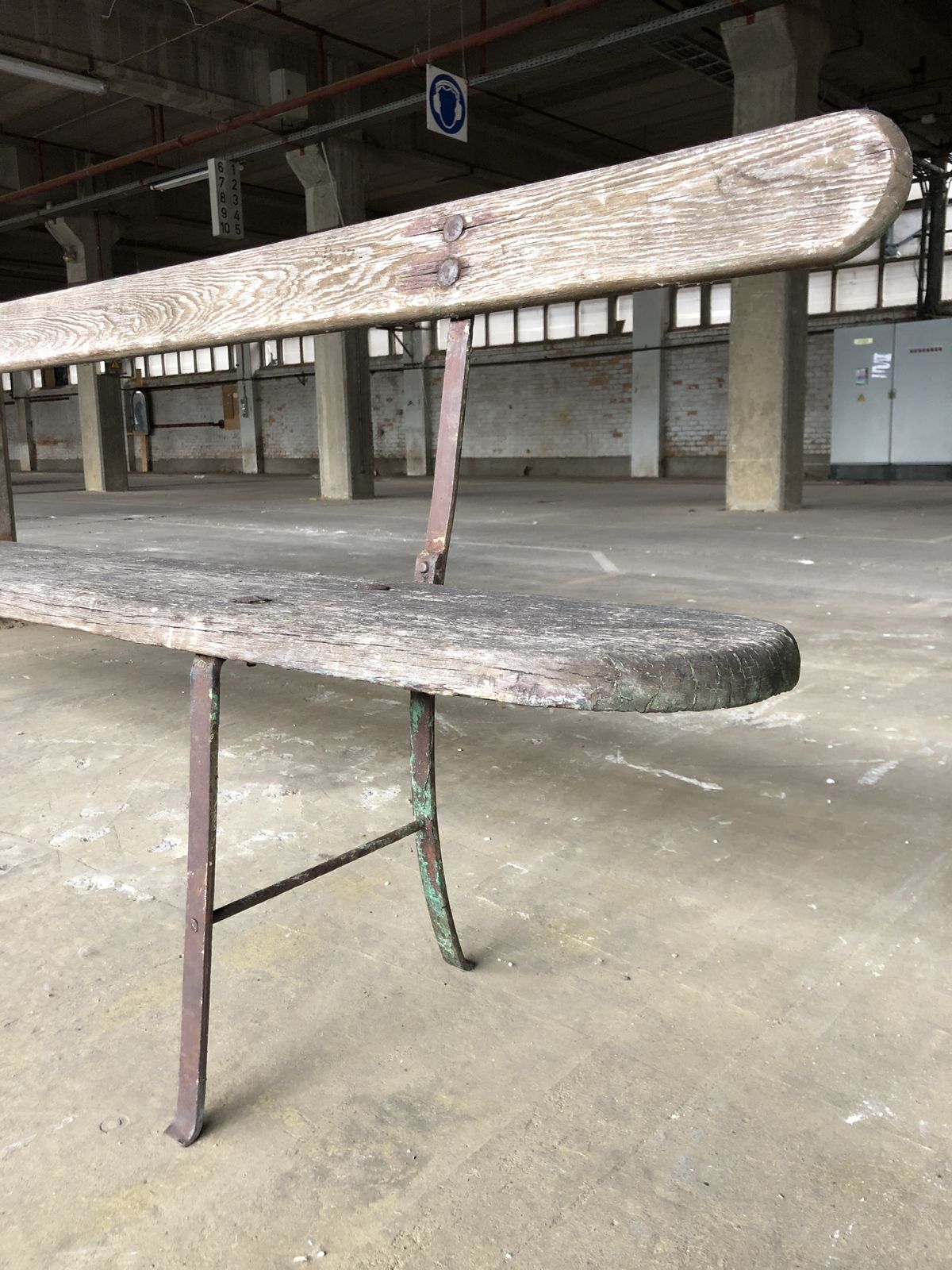 Garden Furniture Long Garden Bench In Original Good Condition, 1950s photo