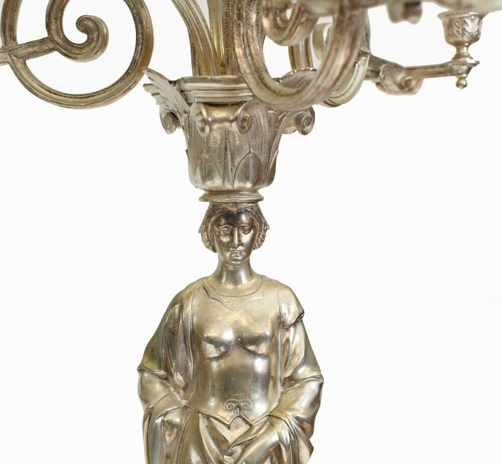 Pair Silverplate Candelabras   2.5 Ft English Victorian Maidens photo Home Decor