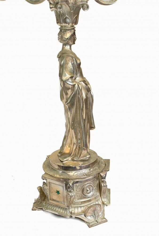 Pair Silverplate Candelabras   2.5 Ft English Victorian Maidens photo buy