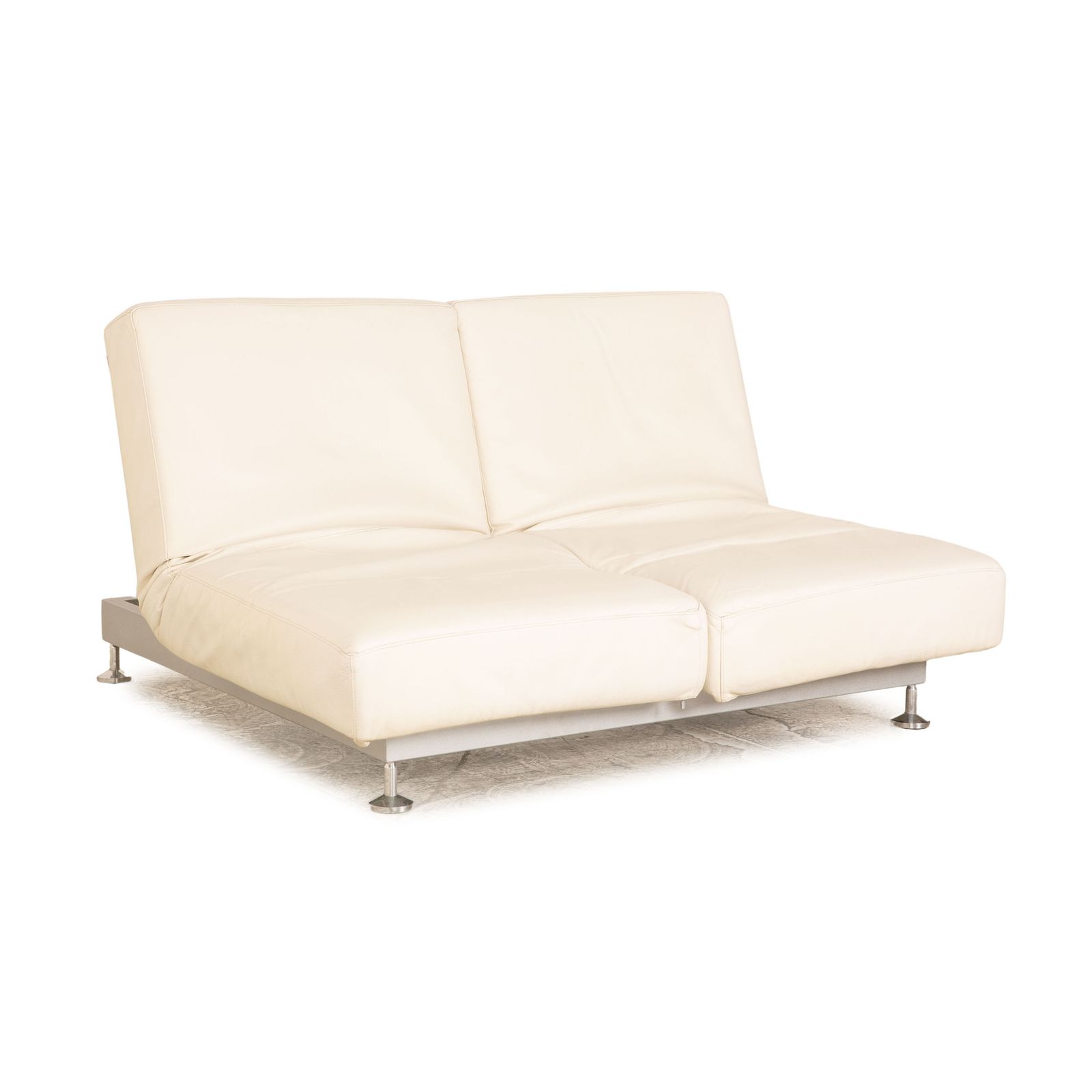 Mobilier Canapé 2 places Edra Damier en cuir crème, fonction relax et fonction lit photo