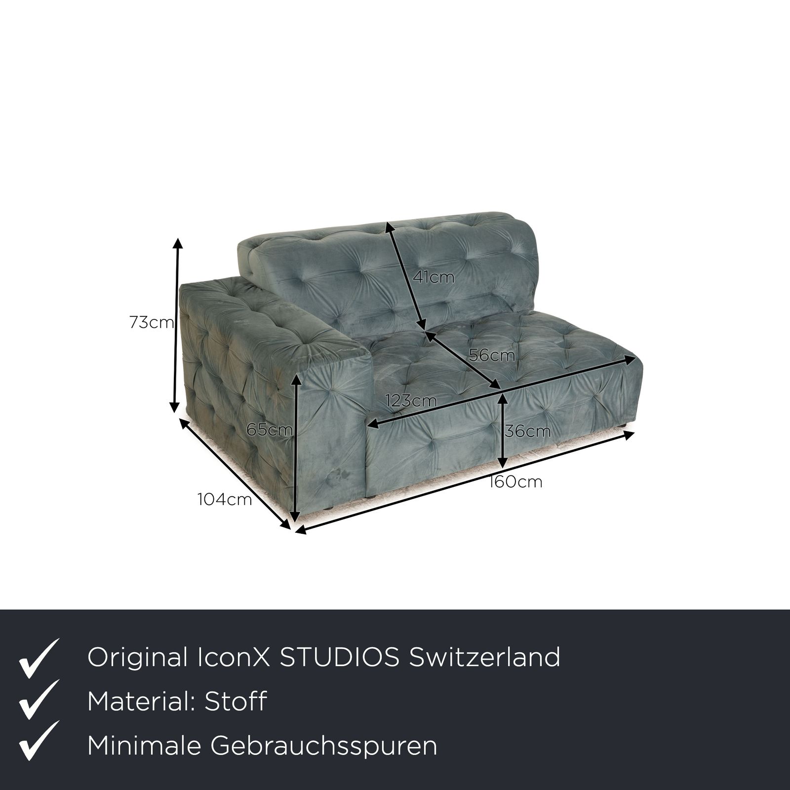 Iconx Studios Venus Velvet Fabric Lounger Blue photo furniture