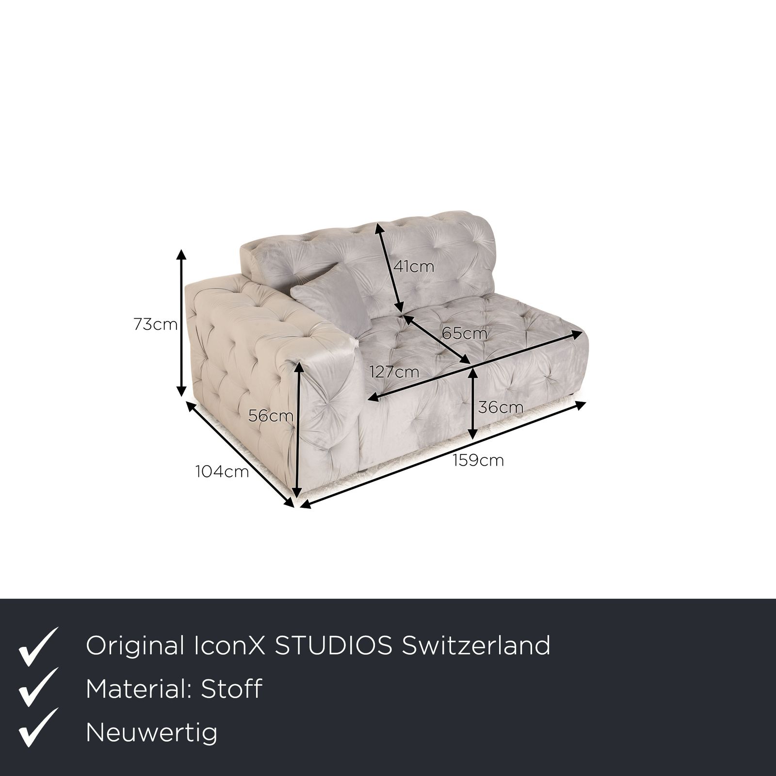 Méridienne Iconx Studios Venus en velours gris photo furniture