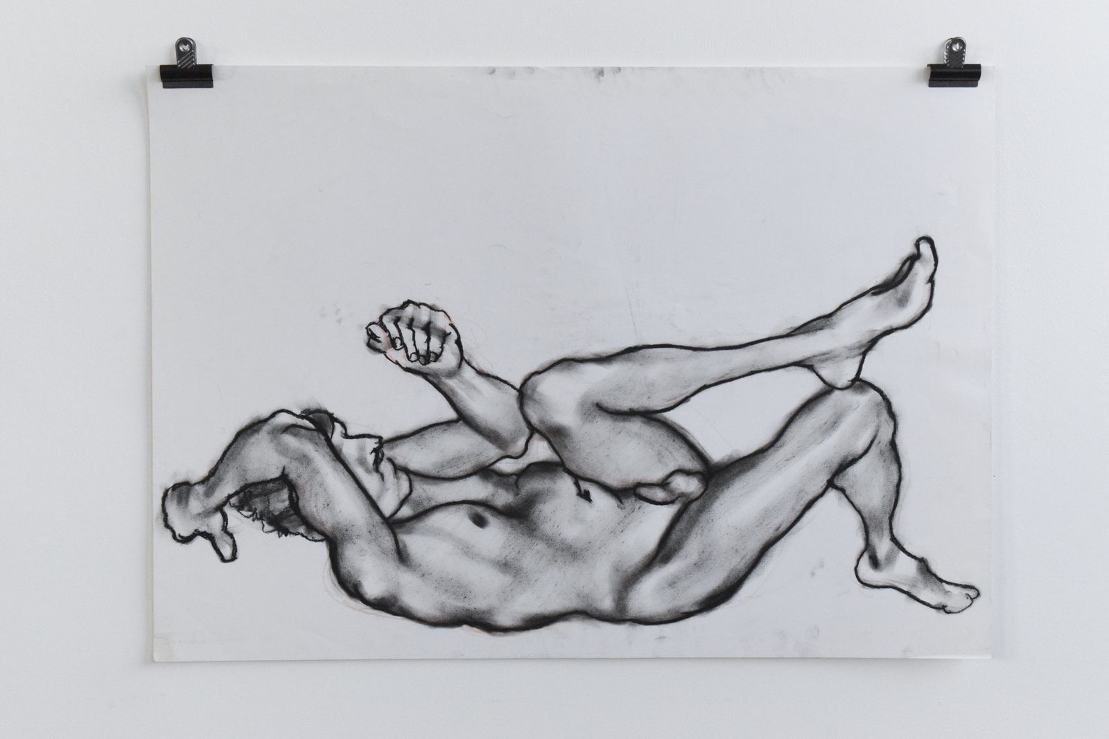 Vintage Original Pastel Landscape Male Nude Life Drawing By Artist Robert Arthur Bramwell photo vinterior