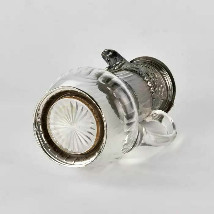 Wine Jug, Glass In Silver, 1800s photo vinterior