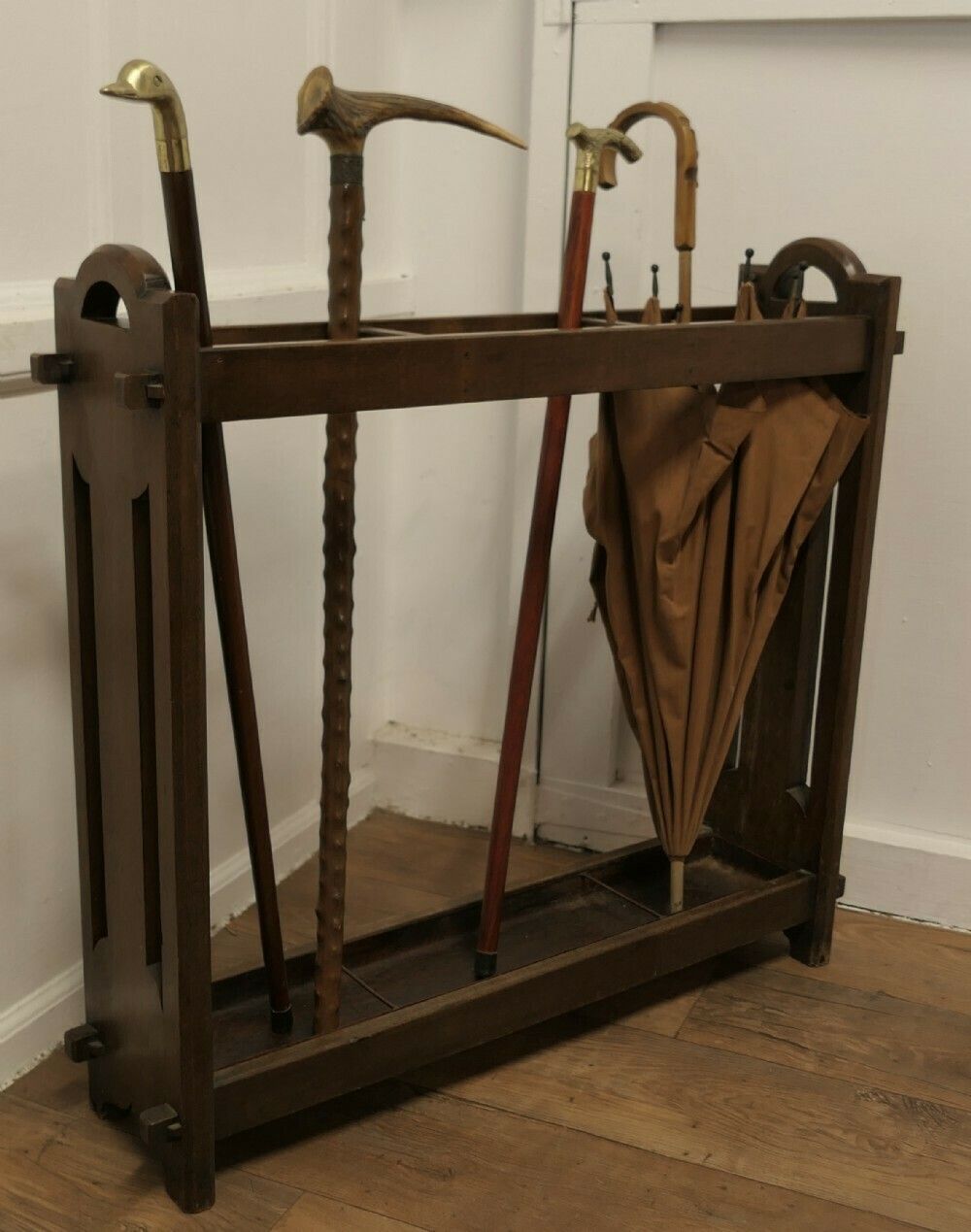 An Arts And Crafts Oak Hall Stick Or Umbrella Stand photo vinterior