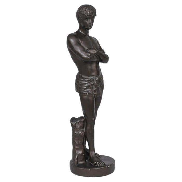 Antique Standing Male Figure, Home Decorative Sculpture, Hans Christian Brix