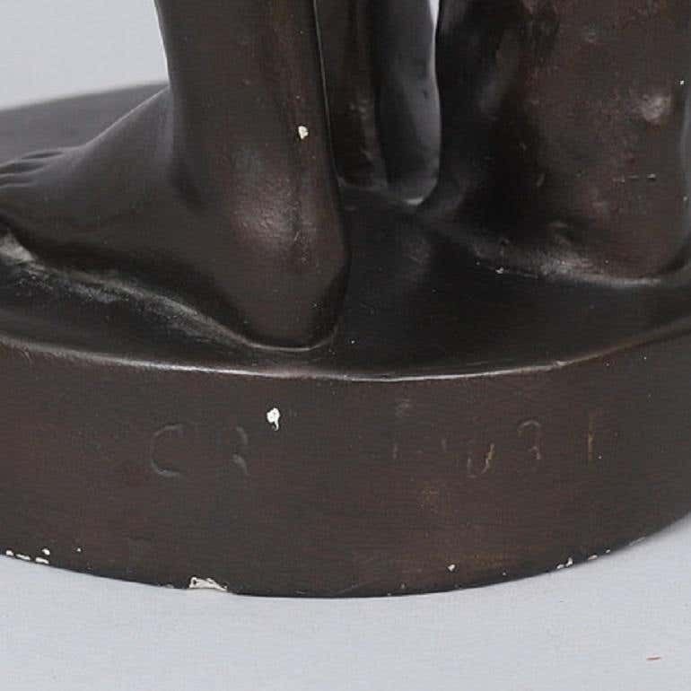 photo furniture Antique Standing Male Figure, Home Decorative Sculpture, Hans Christian Brix