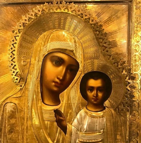 Icon Our Lady Of Kazan, Early 20th Century photo furniture