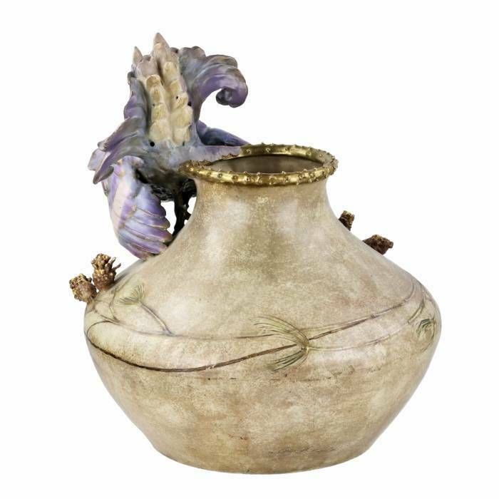 Ceramic Planter Grouse, Eduard Stellmacher 1905 photo for sale