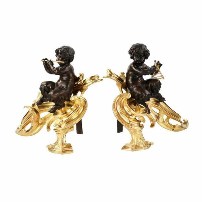 Pair Of Firewood Cabinets In Chiseled, Gilded And Patinated Bronze In The Louis XV Style photo furniture