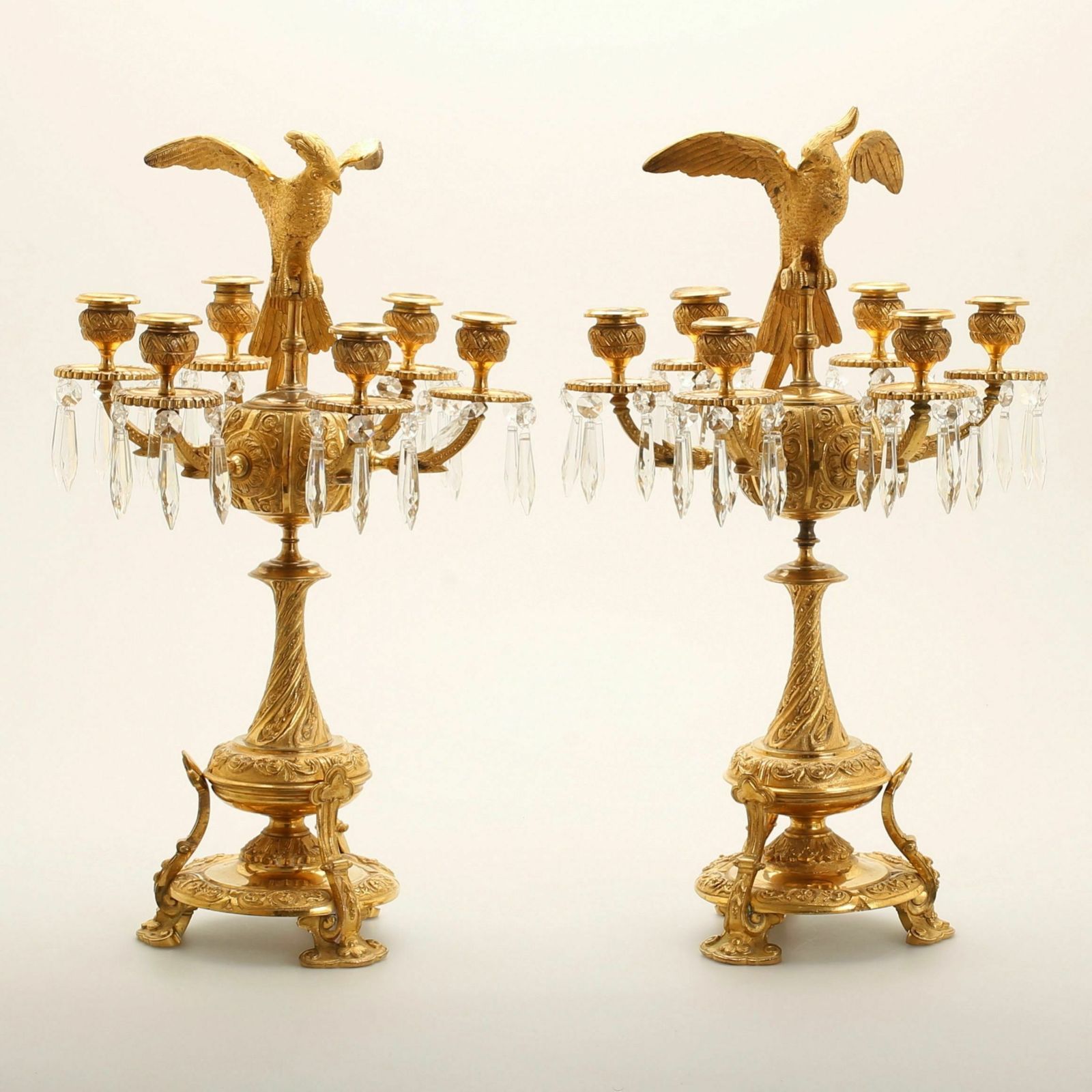 Pair Of Candelabra With Figures Of Birds Of Paradise photo 3847.0