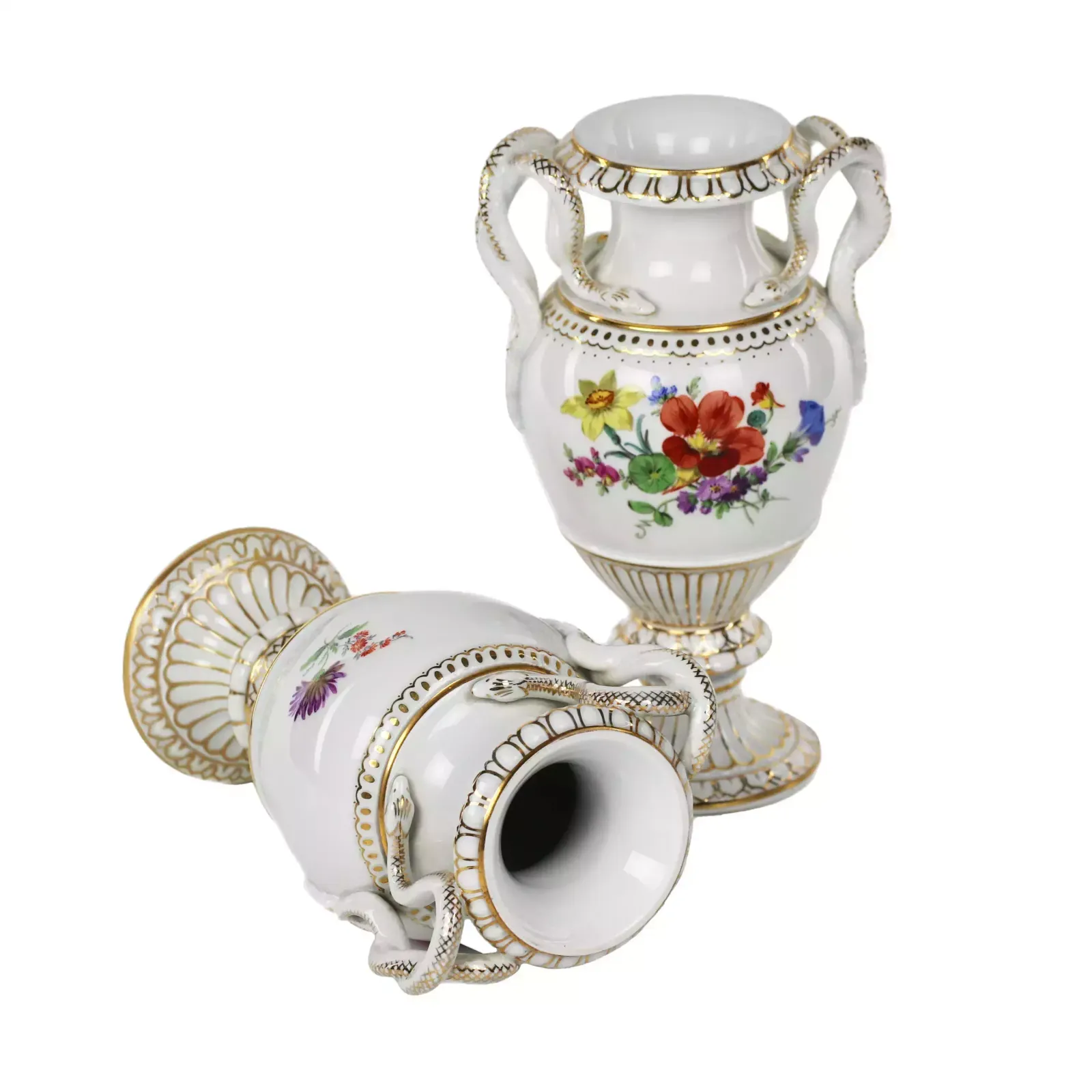 Pair Of Meissen Porcelain Vases. photo furniture
