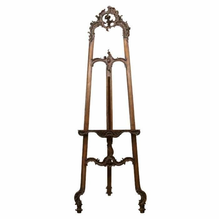 Carved, Wooden Easel Of The Turn Of The 19th 20th Centuries In Neo Rococo Style photo furniture