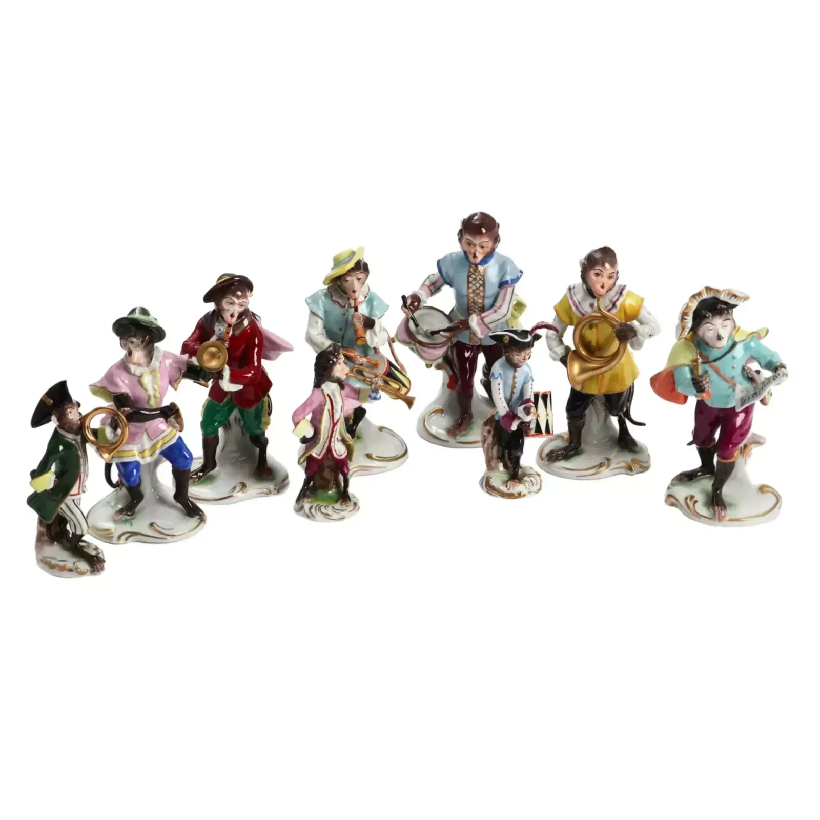 Porcelain Group Orchestra Of Monkeys.