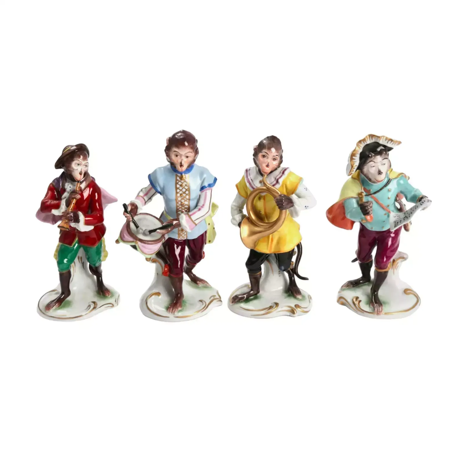Porcelain Group Orchestra Of Monkeys. photo Art