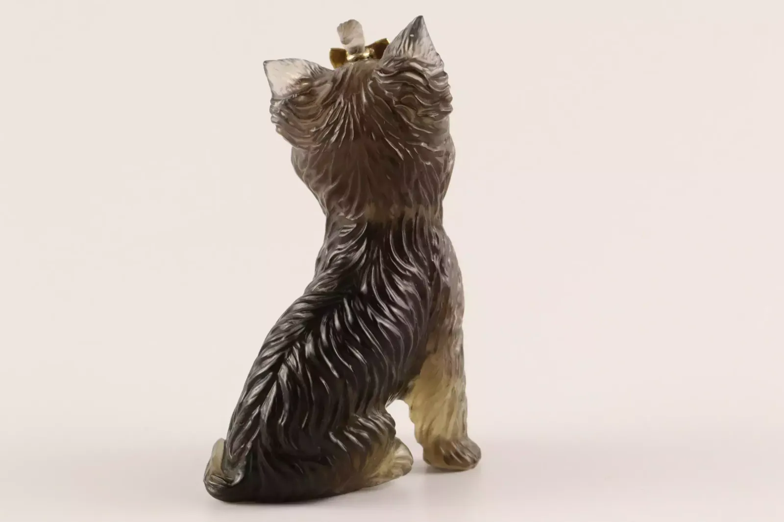Stone Cut Figurine "Yorkshire Terrier" In The Style Of Faberge 20th Century. photo for sale