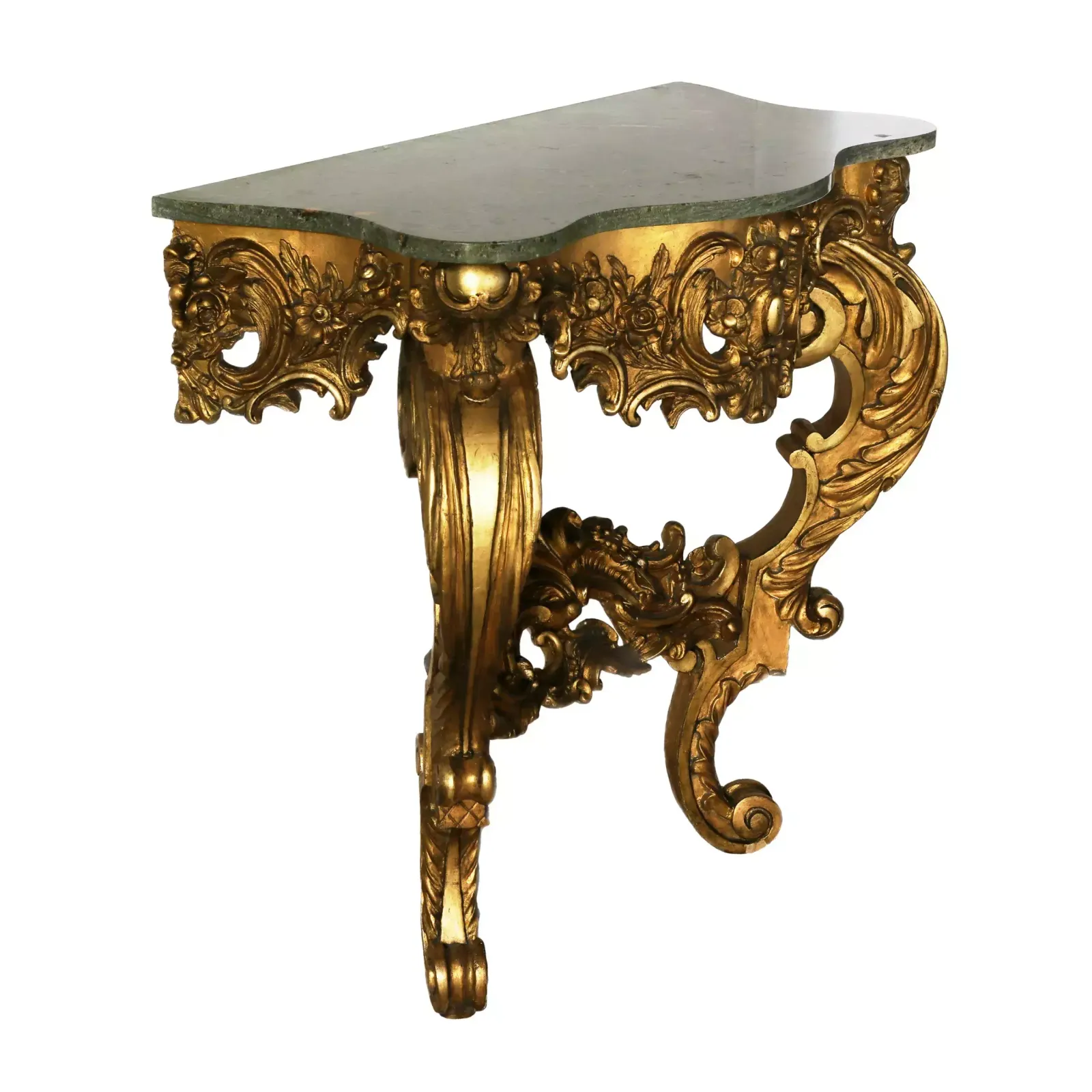 Wooden, Gilded Console Of The 19th Century. photo for sale