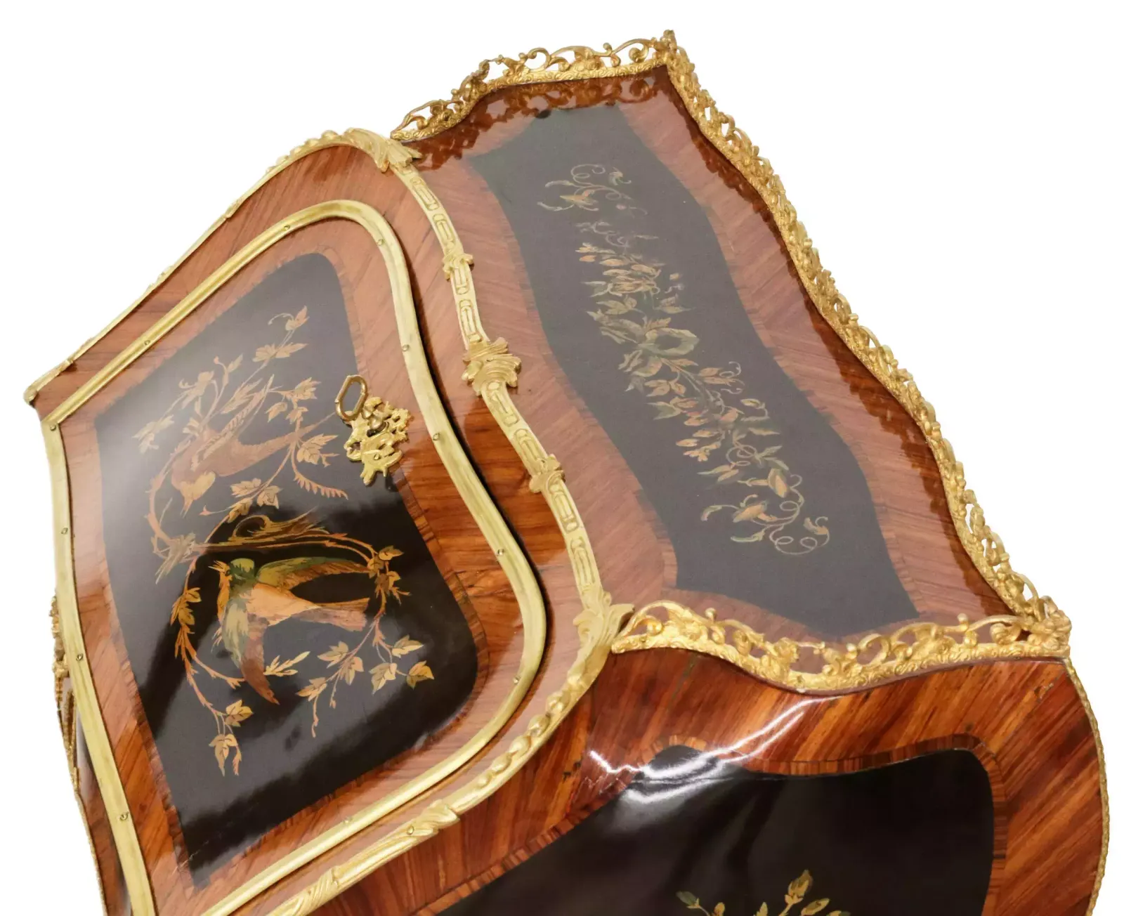 Coquettish Ladies` Bureau In Wood And Gilded Bronze, Louis XV Style. photo buy