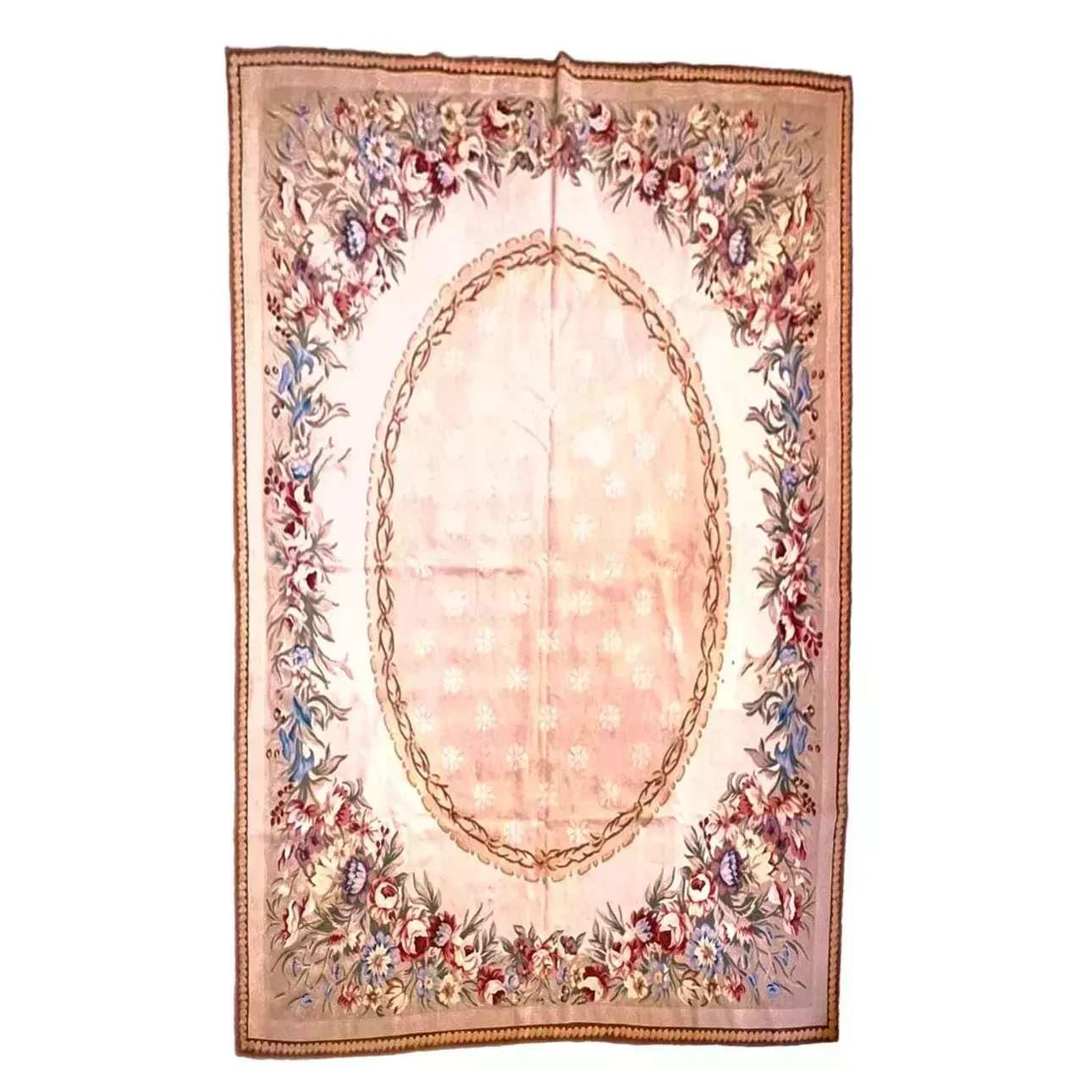 Floral Tapestry In Aubusson Style. End Of The 19th Century.