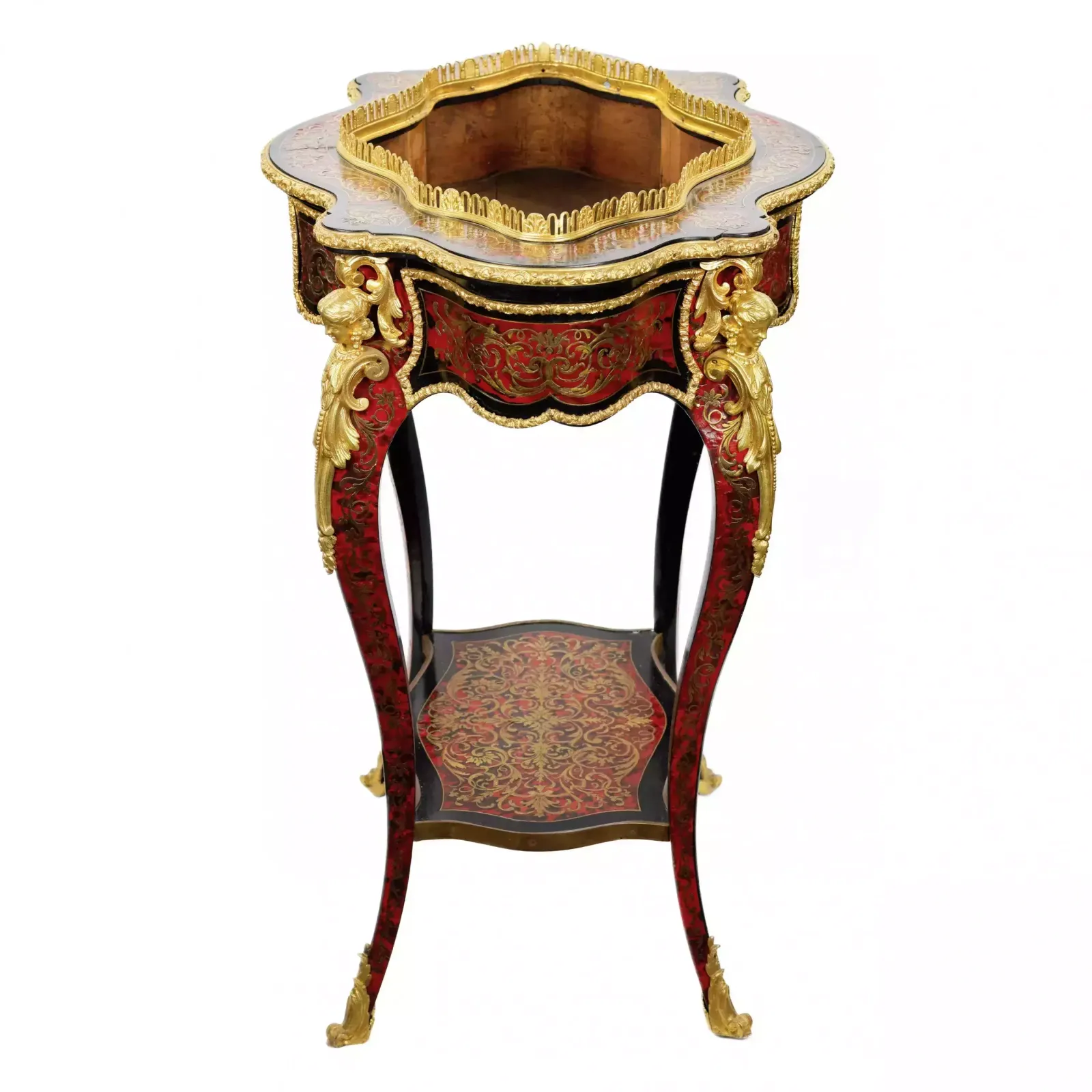 Magnificent Jardinière From The Napoleon III Period, Made In The Boulle Style.