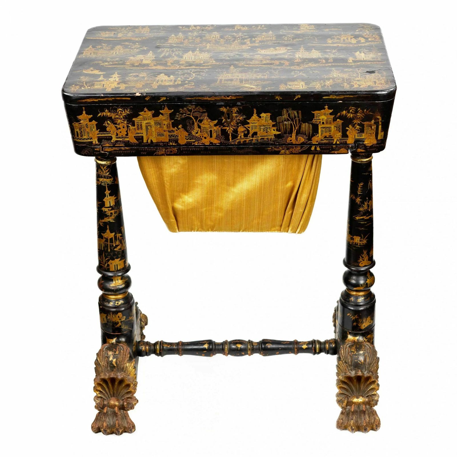 Handicraft Table Made Of Black And Gold Beijing Lacquer. 19th Century photo 1881.0