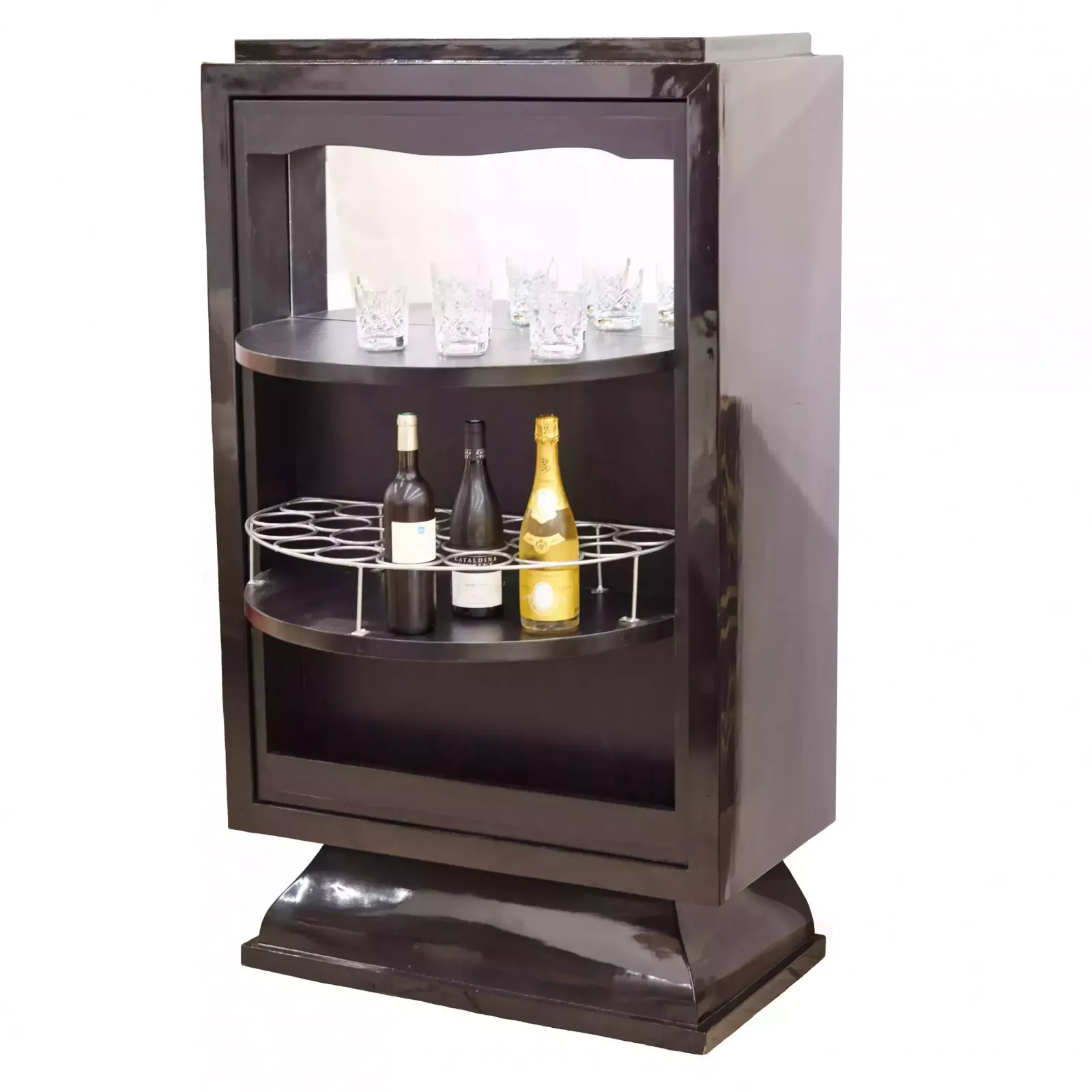 Large, Vertical Bar In Art Deco Style, With A Swivel Display Case. 20th Century. photo for sale