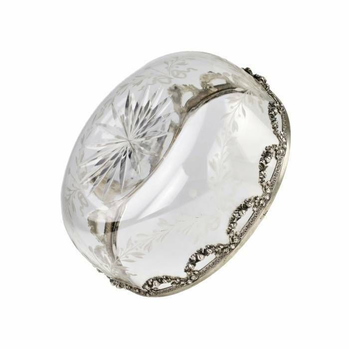Neoclassical Vase Made Of Crystal In Silver. Early 20th Century photo for sale