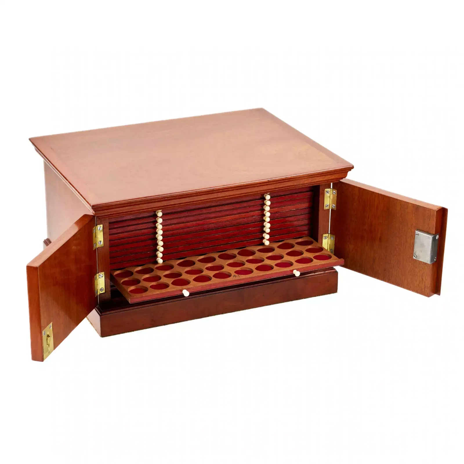 Desk Cabinet For Coins And Table Medals Of The Victorian Era In Walnut. 19th Century photo Furniture