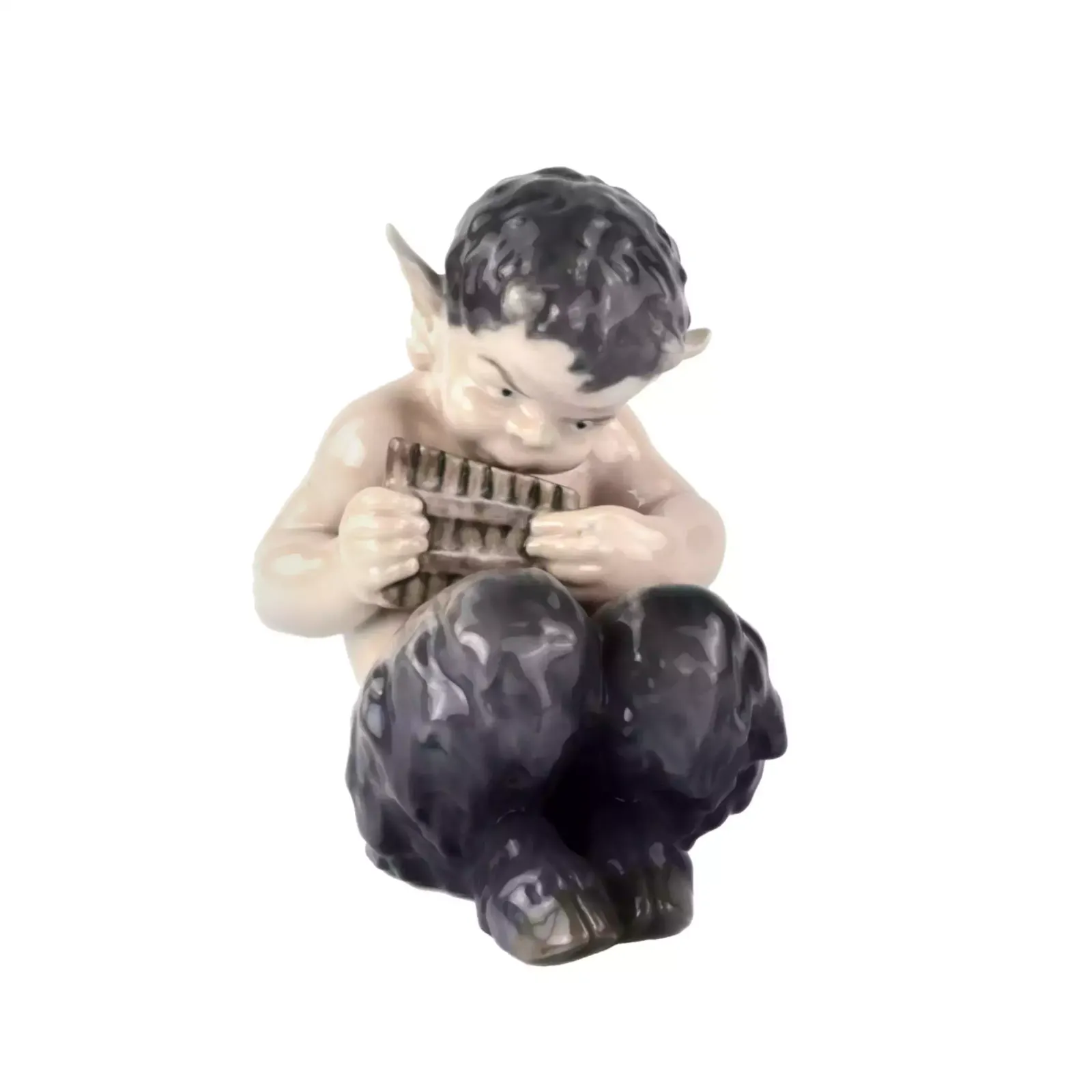 Figurine Faun With Flute. Royal Copenhagen.