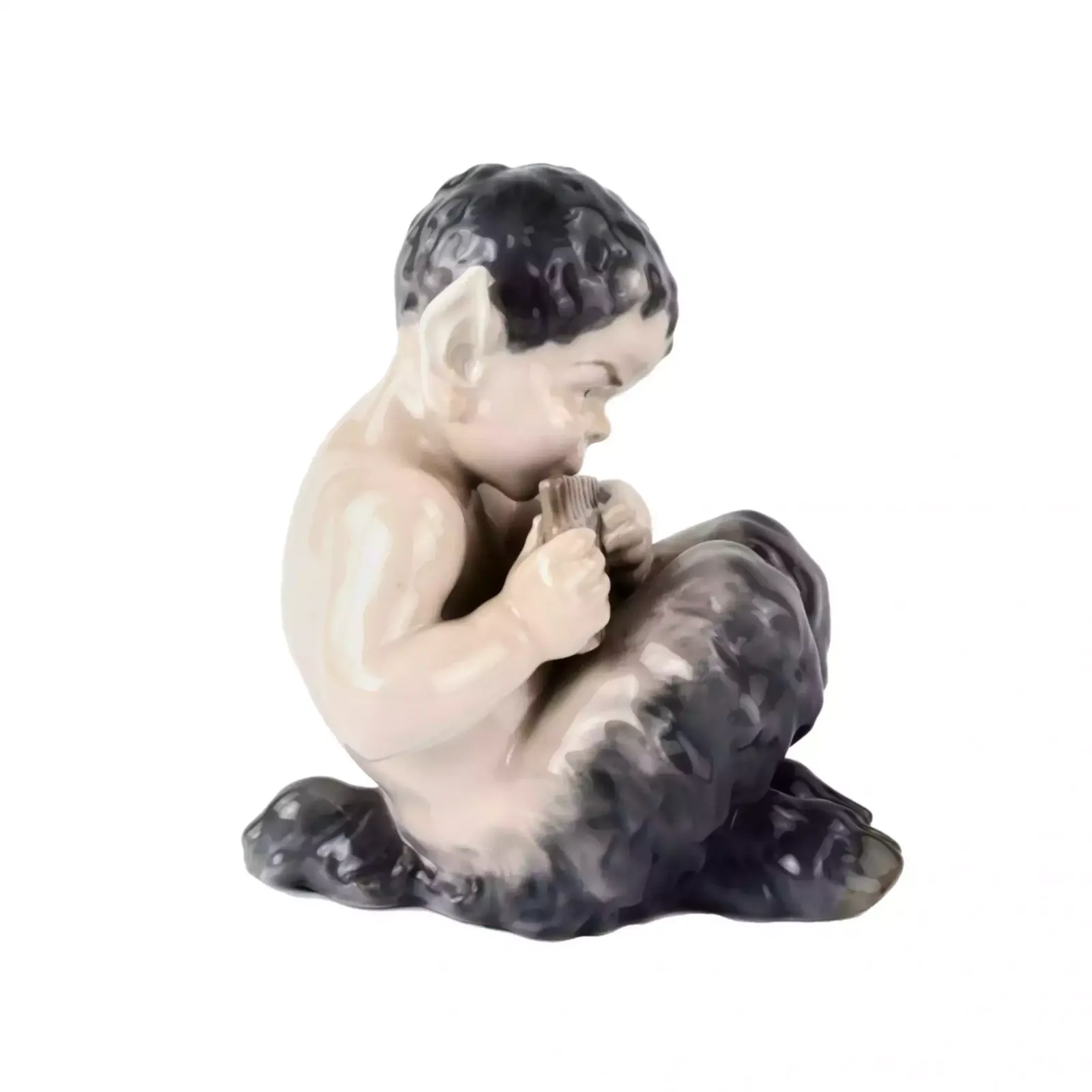 Figurine Faun With Flute. Royal Copenhagen. photo furniture