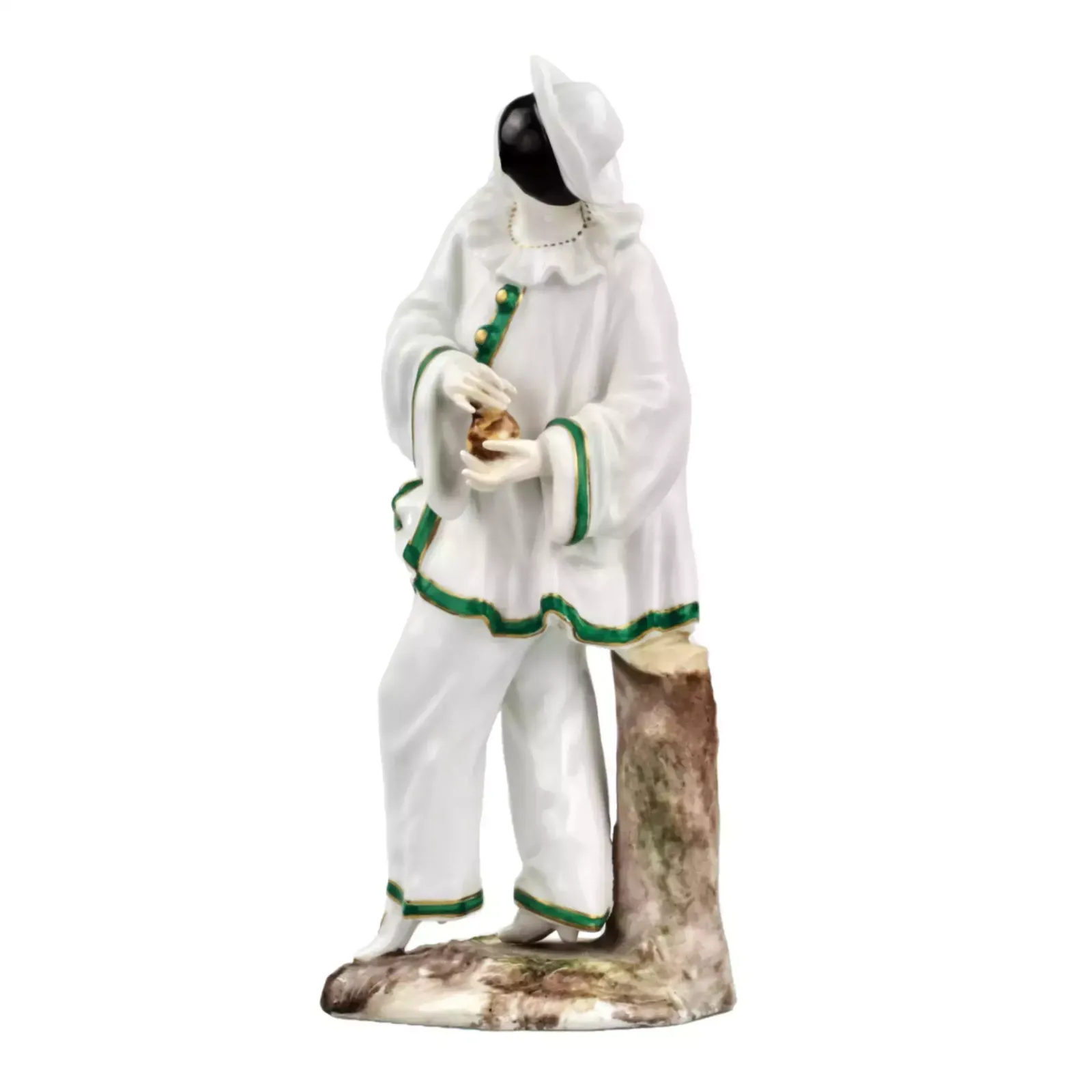 Porcelain Figurine Of Pierrot. Germany. End Of The 19th Century. photo for sale