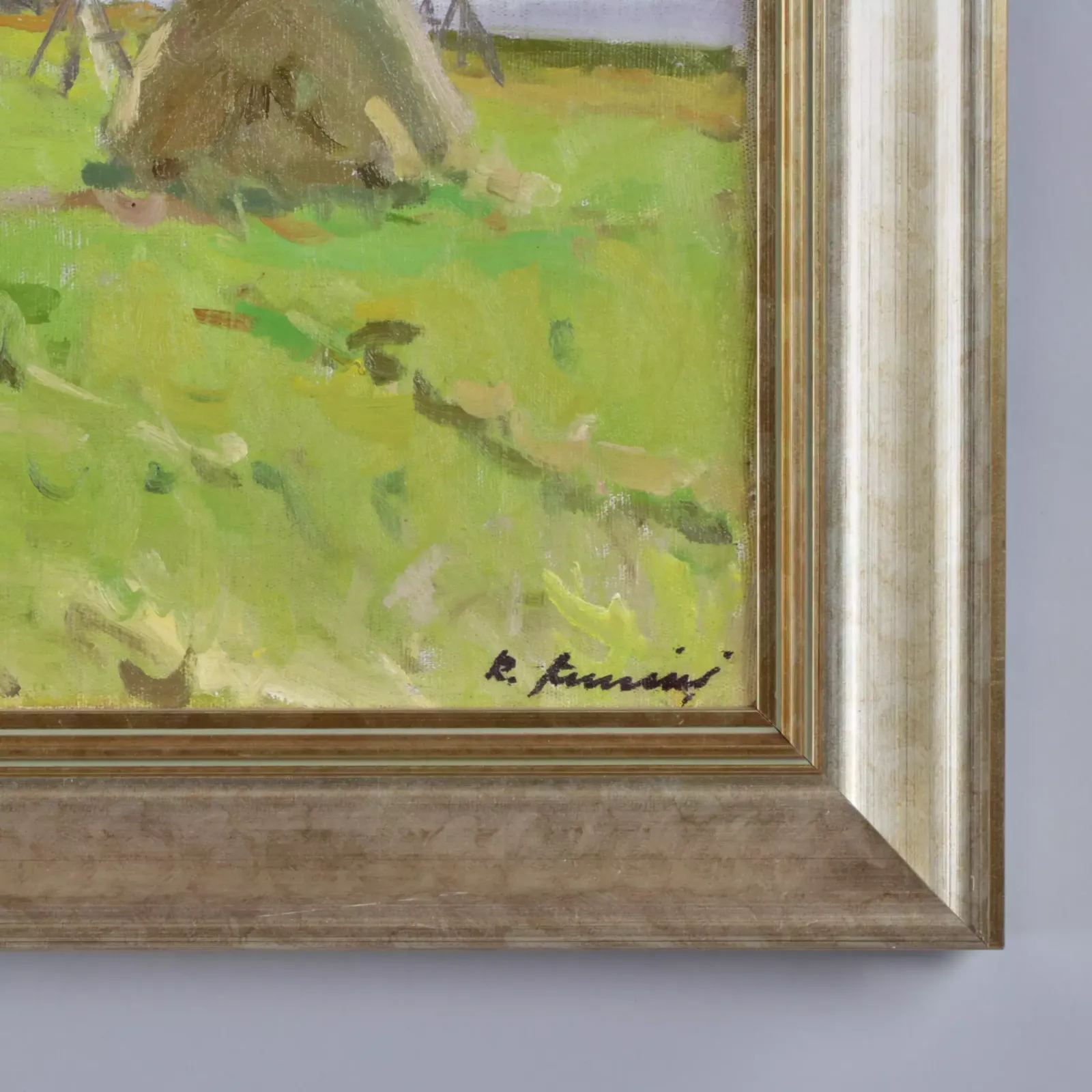 Landscape "Haystacks". Raimonds Auniņš (1907 1960). photo furniture